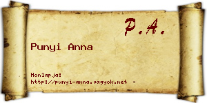 Punyi Anna névjegykártya